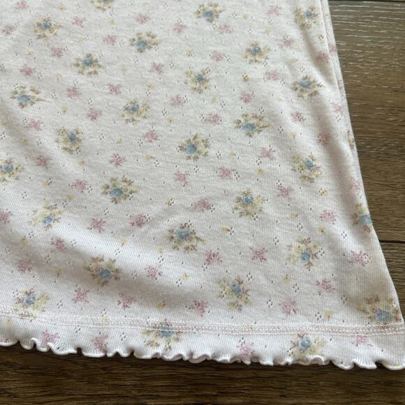 Miss Elaine Nightgown Womens Med Pink Floral Ruffle Trim Short Sleeves Sleepwear - Picture 6 of 11